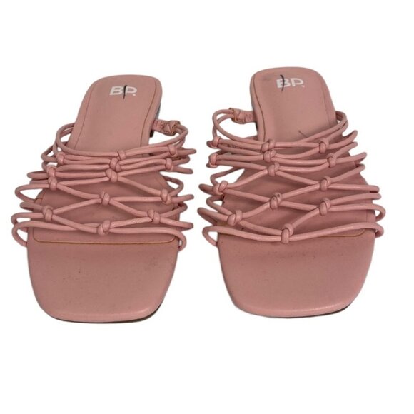 Nordstrom BP Pink Strappy Slides Sandals Size 5.5 Knotted Straps Piper Strappy - Picture 6 of 11